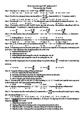 Đề thi thử môn học Toán THPT
